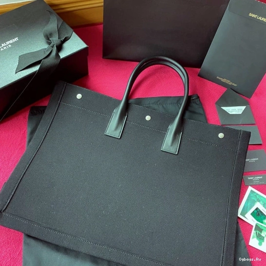 GAUCHE BAG PRINTED LEATHER YSL AND TOTE LINEN IN RIVE 0816